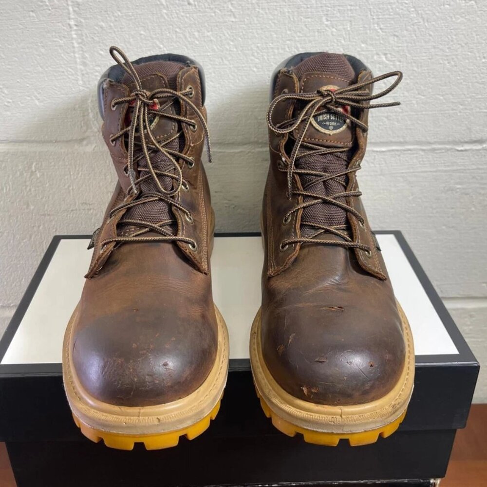 Red Wing Irish Setter 83614 Waterproof Brown Nubuck Safety Work Boots Men's 11 D